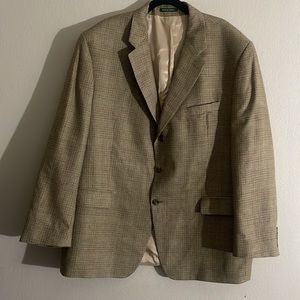 Ralph Lauren Chaps Brown Green Tweed single breasted 3 button Blazer Size 50R